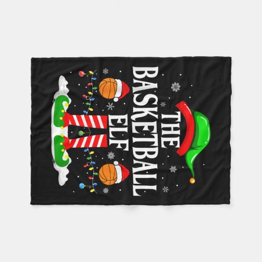 The Basketball Elf Bball Xmas Basketball Christmas Fleecedecke (Vorderseite (Horizontal))