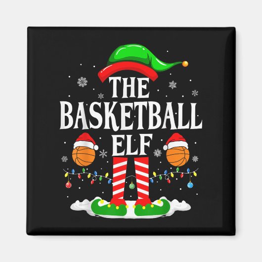 The Basketball Elf Bball Xmas Basketball Christmas Magnet (Vorne)