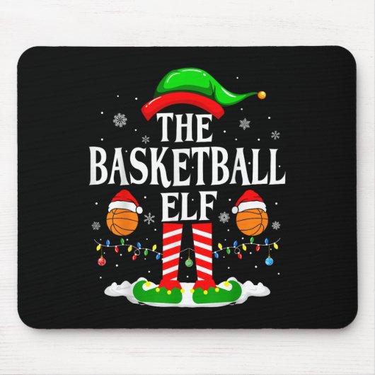 The Basketball Elf Bball Xmas Basketball Christmas Mousepad (Vorne)