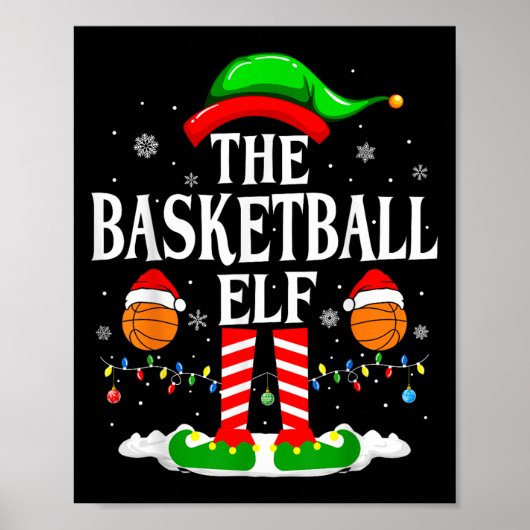 The Basketball Elf Bball Xmas Basketball Christmas Poster (Vorne)