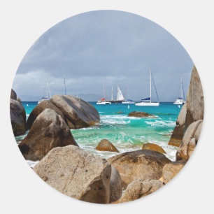 The Baths, Virgin Gorda, Britische Jungferninseln Runder Aufkleber