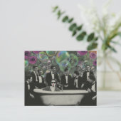 The Bathtub Viewers Bubbles and Roses Collage Postkarte (Stehend Vorderseite)