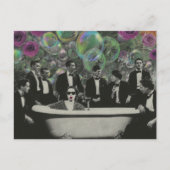 The Bathtub Viewers Bubbles and Roses Collage Postkarte (Vorderseite)