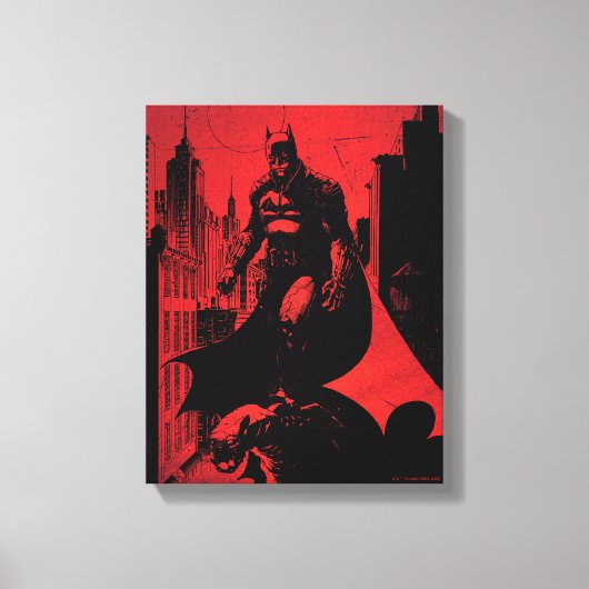 The Batman Comic Book Illustration Leinwanddruck (Vorderseite)