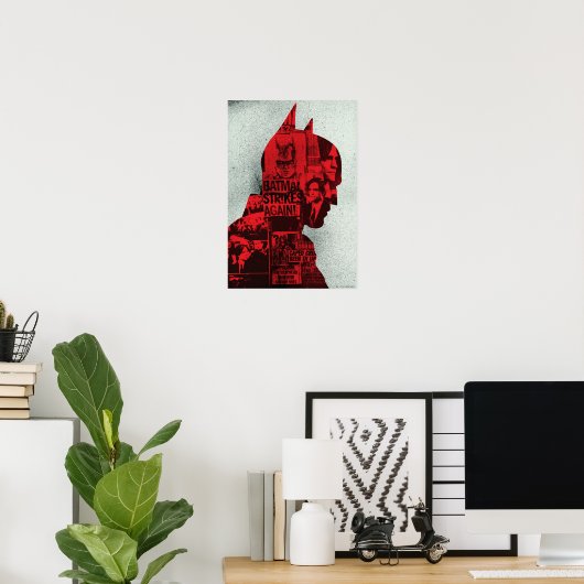 The Batman Newspaper Silhouette Poster (Heimbüro)