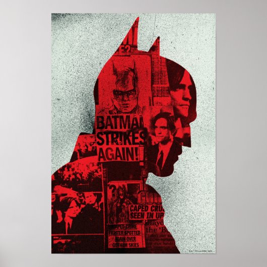 The Batman Newspaper Silhouette Poster (Vorne)