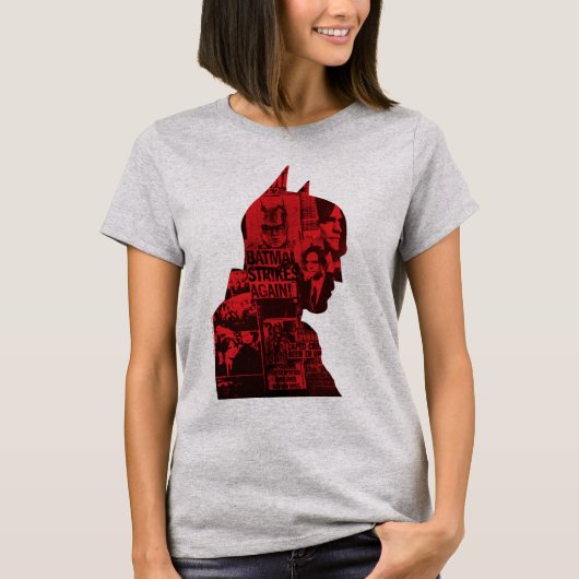The Batman Newspaper Silhouette T-Shirt (Vorderseite)