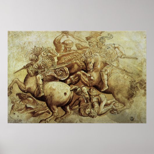The Battle of Anghiari by Leonardo da Vinci Poster (Vorne)