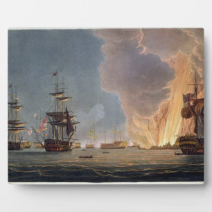 The Battle of the Nile, 1st August 1798, engraved Fotoplatte