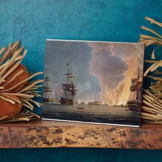 The Battle of the Nile, 1st August 1798, engraved Fotoplatte (Seite)