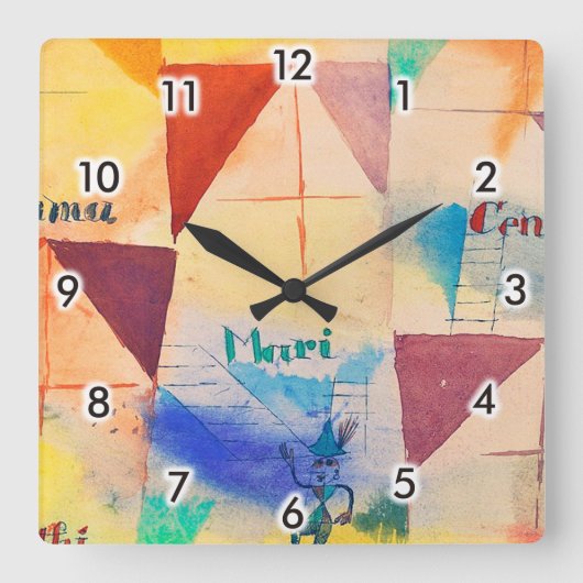 The Bavarian Don Giovanni, Klee Quadratische Wanduhr (Vorderseite)