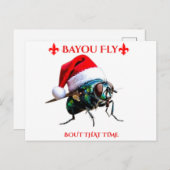 The Bayou Fly says Happy Holidays Postkarte (Vorne/Hinten)