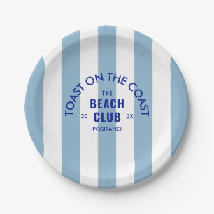 The Beach Club Toast Am Strand Blue Stripe Pappteller