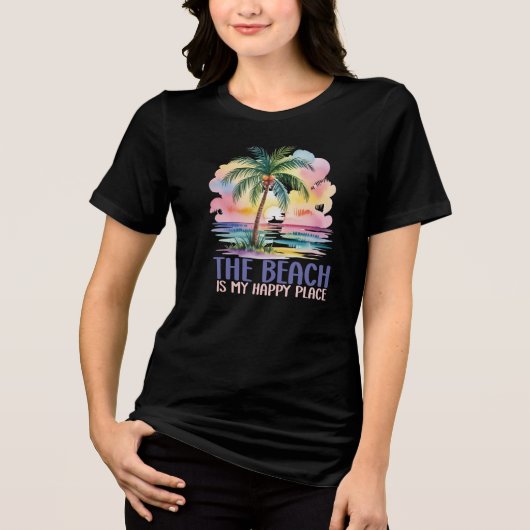 The Beach is My Happy Place Tri-Blend Shirt (Vorderseite)