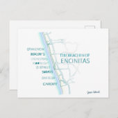 The Beaches of Encinitas Tote Bag - San Diego Postkarte (Vorne/Hinten)