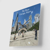 The Bean - Chicago, Illinois Quadratische Wanduhr (Winkel)
