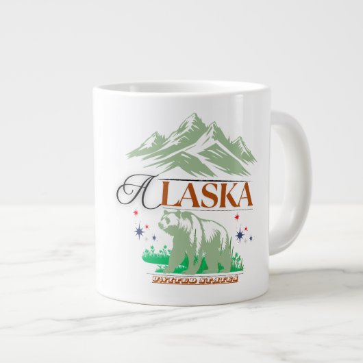 The Bear of Alaska – Adventure Coffee Mug Jumbo-Tasse (Vorderseite Rechts)