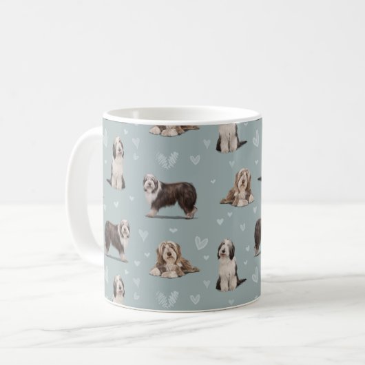 The Bearded Collie Dog Kaffeetasse (Vorderseite Links)