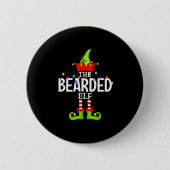 The Bearded Elf Christmas Matching Pajamas  Button (Vorderseite)