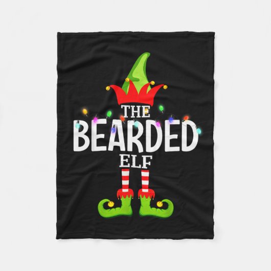 The Bearded Elf Christmas Matching Pajamas Fleecedecke (Vorderseite)