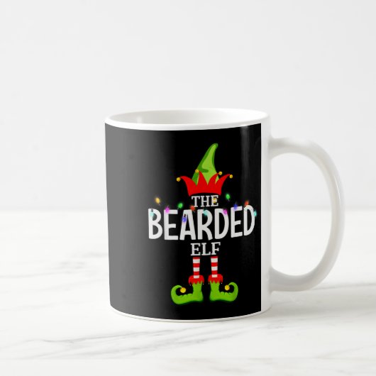 The Bearded Elf Christmas Matching Pajamas Kaffeetasse (Rechts)