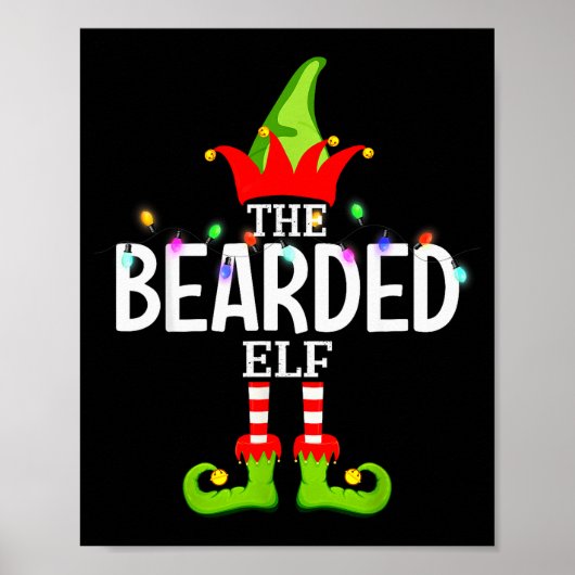 The Bearded Elf Christmas Matching Pajamas  Poster (Vorne)