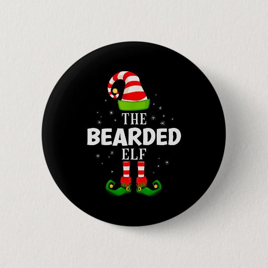 The Bearded Elf Christmas Pjs Matching Pajama Button (Vorderseite)