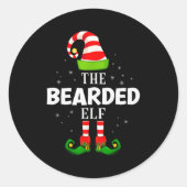 The Bearded Elf Christmas Pjs Matching Pajama  Runder Aufkleber (Vorderseite)