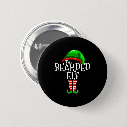 The Bearded Elf Family Matching Group Christmas Be Button (Vorne & Hinten)