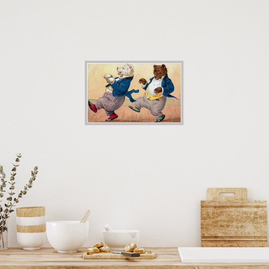 "The Bears' Cakewalk" Vintag Poster (Küche)