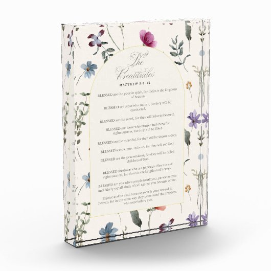 The Beatitudes Matthew 5:3–12 Floral Scripture Fotoblock (Links)