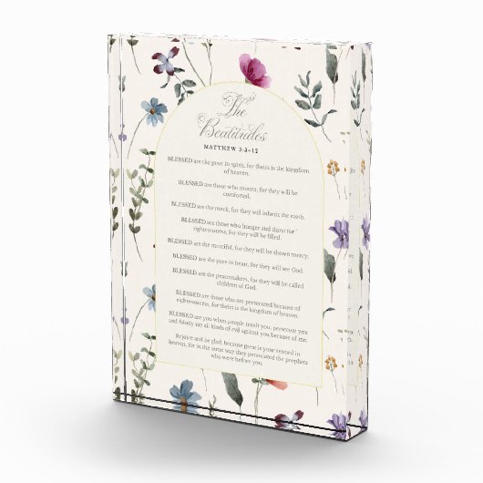 The Beatitudes Matthew 5:3–12 Floral Scripture Fotoblock (Rechts)