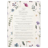 The Beatitudes Matthew 5:3–12 Floral Scripture Klemmbrett (Rückseite)