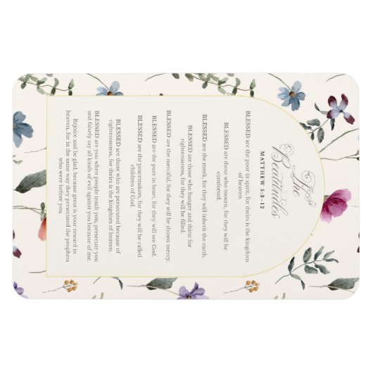 The Beatitudes Matthew 5:3–12 Floral Scripture Magnet (Horizontal)