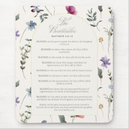The Beatitudes Matthew 5:3–12 Floral Scripture Mousepad