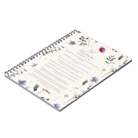The Beatitudes Matthew 5:3–12 Floral Scripture Notizblock (Linke Seite)