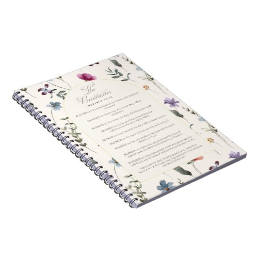 The Beatitudes Matthew 5:3–12 Floral Scripture Notizblock (Rechte Seite)