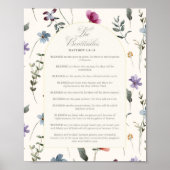 The Beatitudes Matthew 5:3–12 Floral Scripture Poster (Vorne)