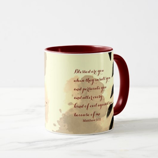 The Beatitudes Scripture Verse 5:11 Tasse (VorderseiteRechts)