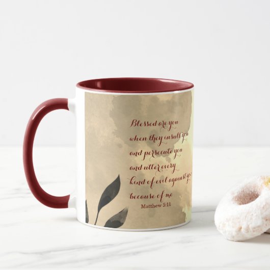 The Beatitudes Scripture Verse 5:11 Tasse (Mit Donut)