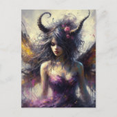 The Beautiful Fairy in Purple with Horns Postkarte (Vorderseite)