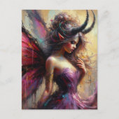The Beautiful Fairy in Purple with Horns  Postkarte (Vorderseite)
