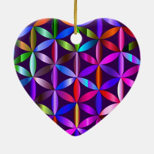 The Beautiful Flower of Life Valentines Day Tree Keramik Ornament (Hinten)