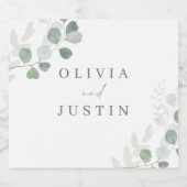 The Beautiful Wedding: Green Leaf Elegance Wedding Alkoholflaschenetikett (Einzelnes Label)