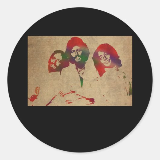 The Bee Gees Watercolor Portrait Runder Aufkleber (Vorderseite)