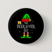 The Beer Lover Elf Matching Family Christmas Drink Button (Vorderseite)