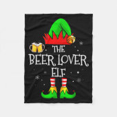The Beer Lover Elf Matching Family Christmas Drink Fleecedecke (Vorderseite)