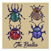 The Beetles pixelart Fotodruck (Vorne)
