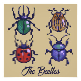 The Beetles pixelart Fotodruck