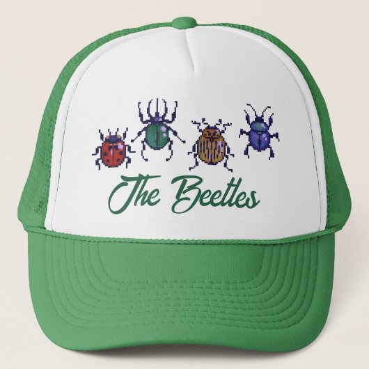 The Beetles, pixelart Truckerkappe (Vorderseite)